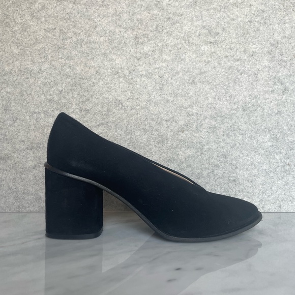 COS Black Suede Block Heels Size 39 - Picture 5 of 10